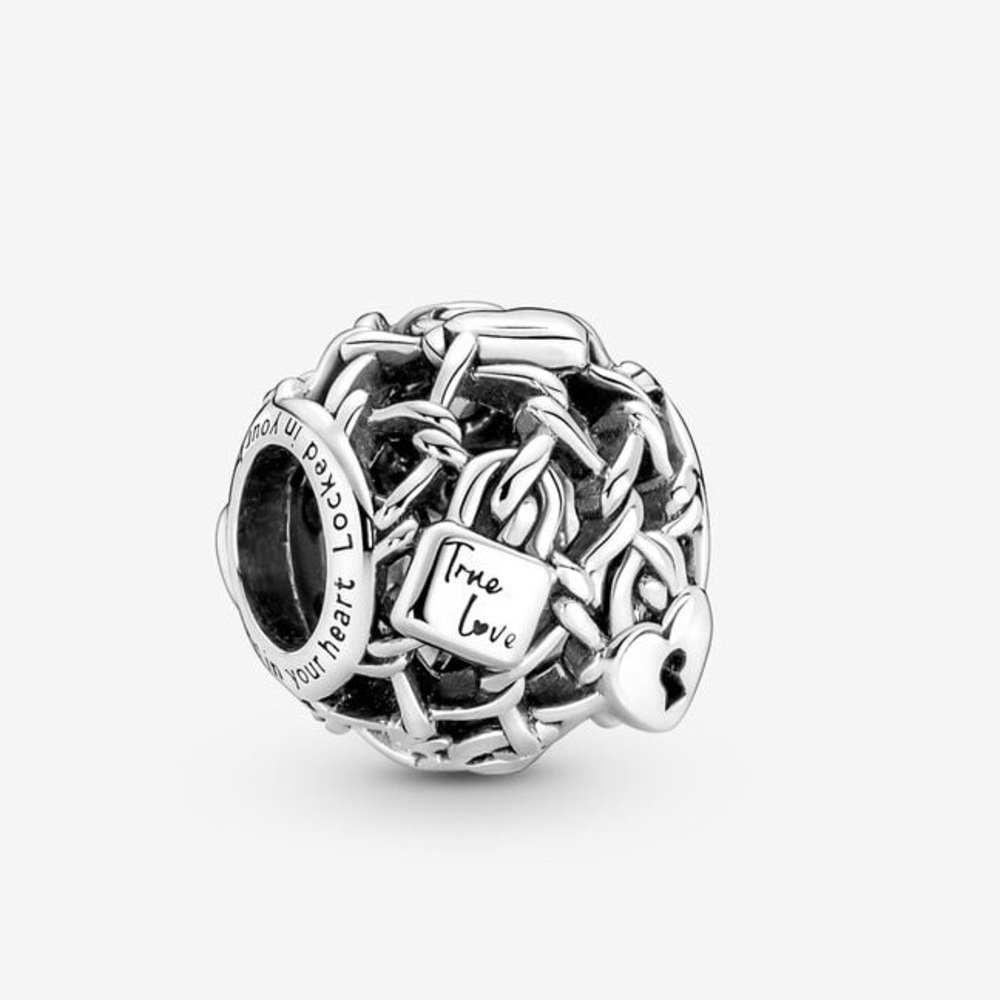 Openwork Chain Link Padlock Charm - Pandora